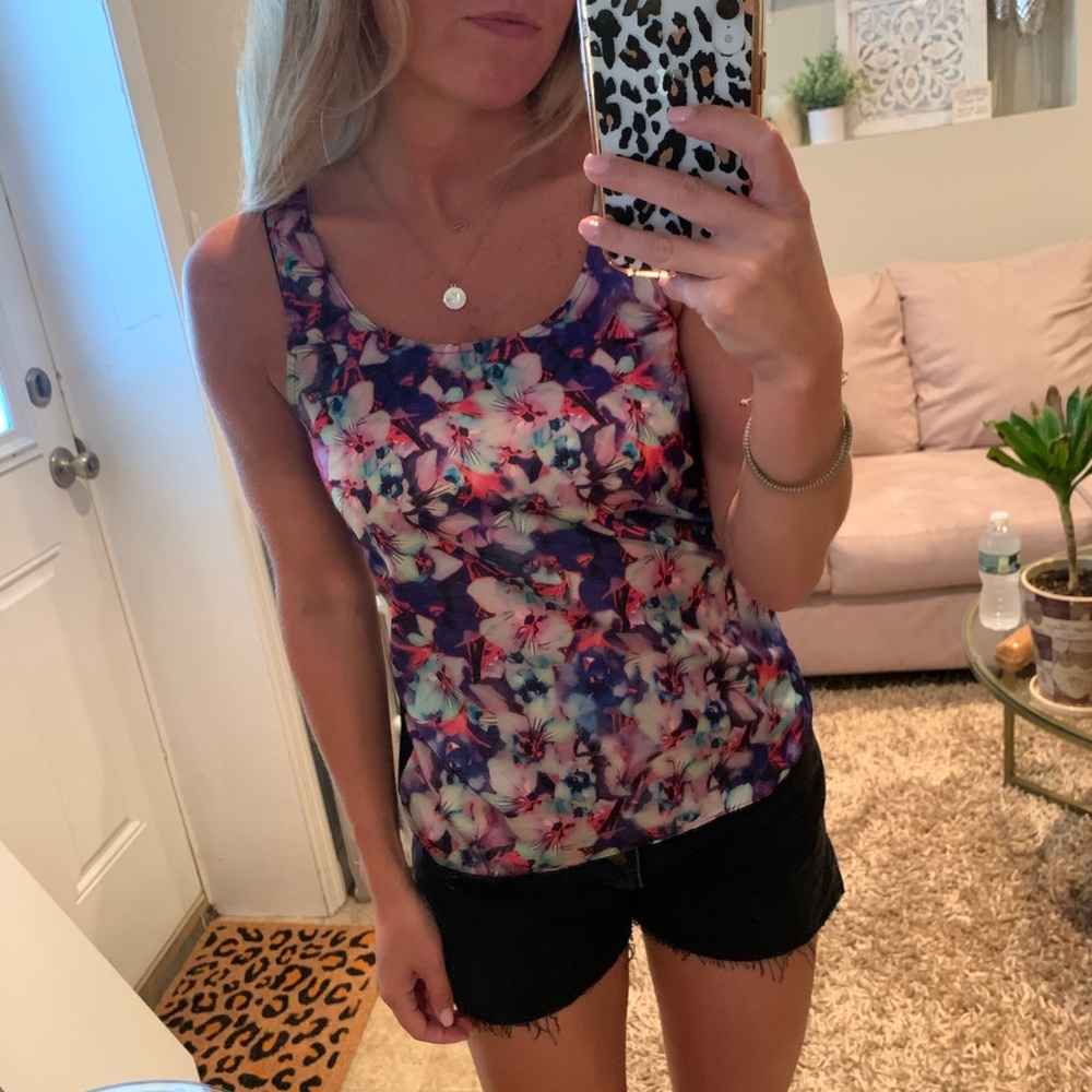 SALE❗️ Like New! EXPRESS Bright Floral Tank Top - Picture 9 of 10